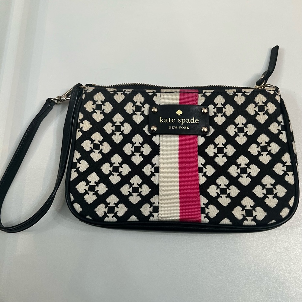Kate Spade Beige and Black Clutch/ Wristlet